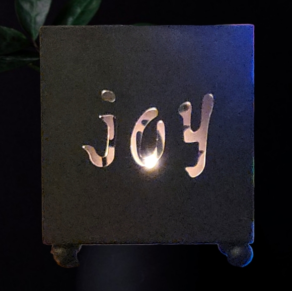 At Home America Accents Vtg Tea Light Square Candle Holder Black